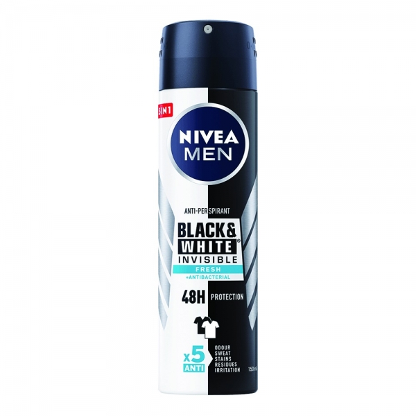 DEODORANT SPRAY BLACK WHITE FRESH NIVEA MEN 150ML